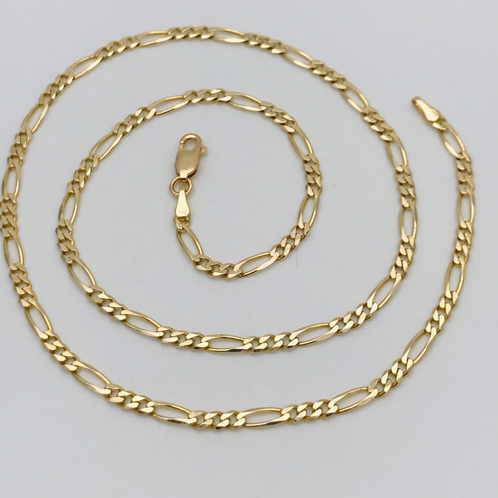 14kt Yellow Gold Italy Figaro Chain 18 629$